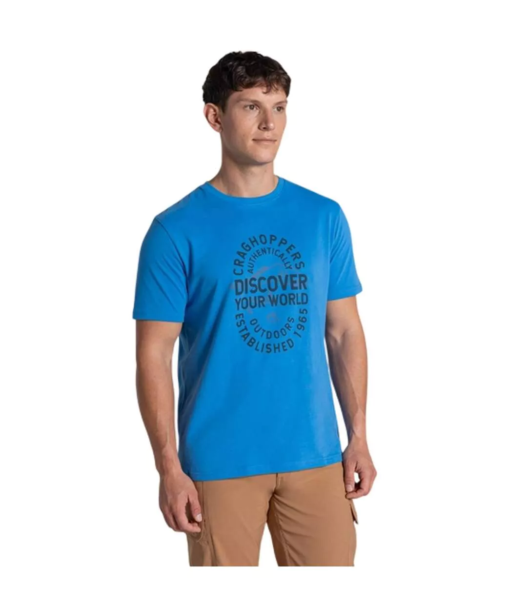 Mens Lucent Ii Slogan Short-sleeved T-shirt Sky Azure Craghoppers-4