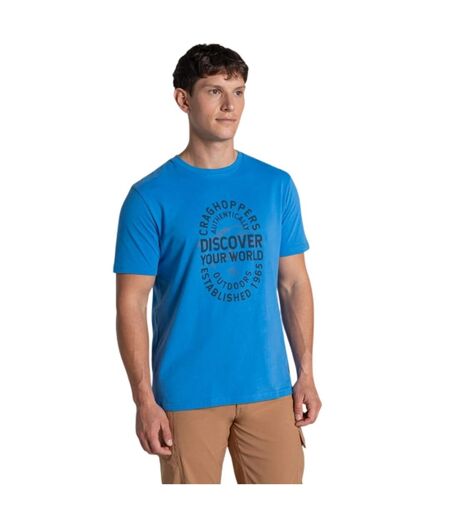 Mens Lucent Ii Slogan Short-sleeved T-shirt Sky Azure Craghoppers