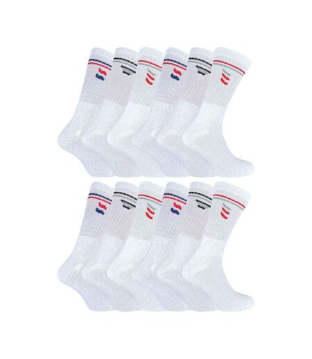 12 paires de chaussettes de sport respirantes en coton pour hommes