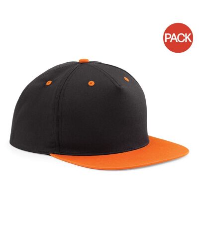 Lot de 2  casquettes adulte noir/orange Beechfield