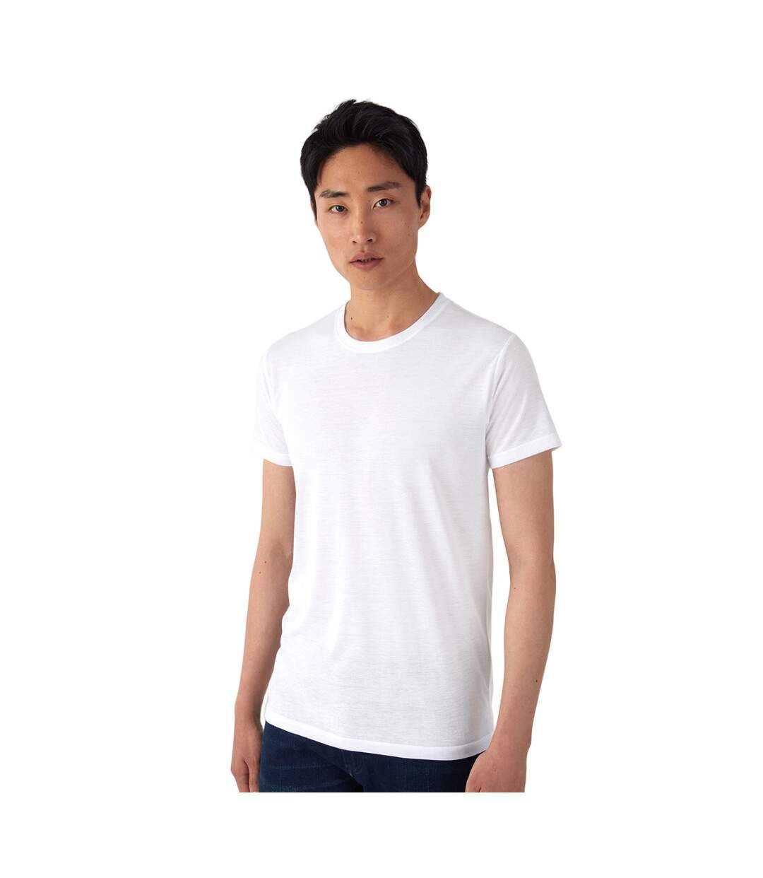 T-shirt homme blanc B&C-3