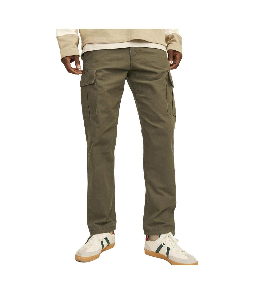 Pantalon cargo kaki homme jack & jones barkley-1