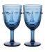 Verre à pied Visage bleu Lot de 2