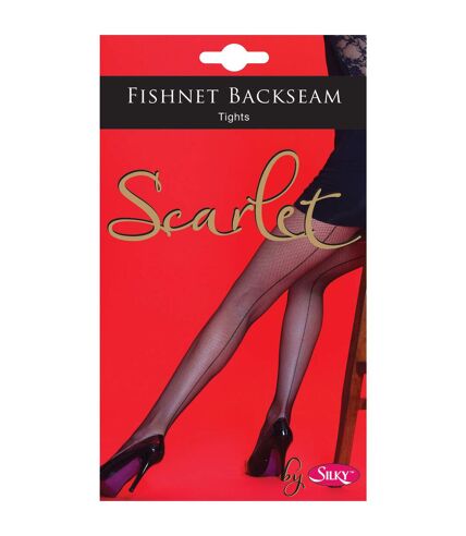 Silky Womens/Ladies Scarlet Backseam Fishnet Tights (1 Pair) (Black)