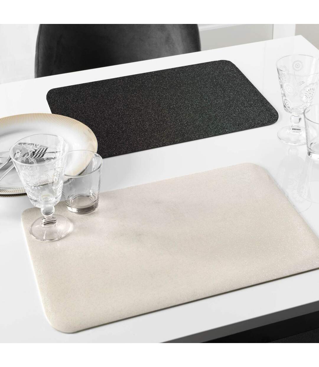 Set de Table Pailleté Glitter 30x44cm Noir-3