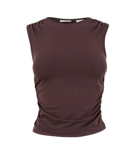 Womens/ladies Crystal Slim Tank Top Brown Levis