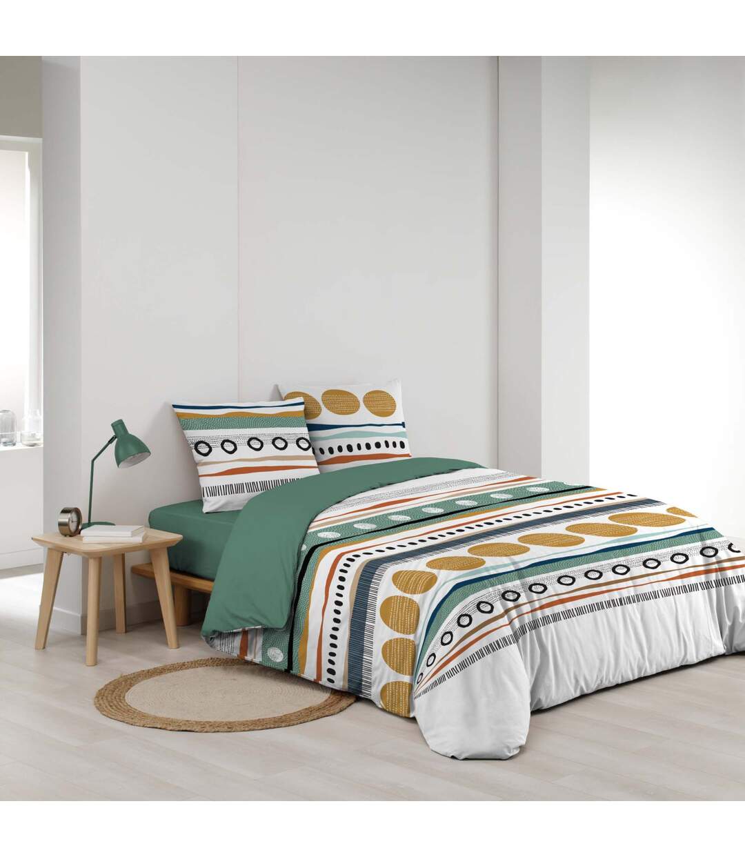 Parure de Lit 3 Pièces Asiana 200x200cm Vert-2