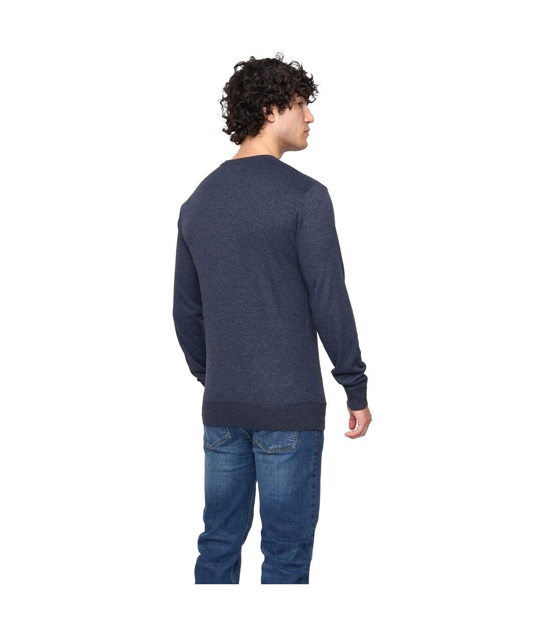 Pull loxham homme bleu marine chiné Bewley & Ritch-2