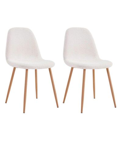 Chaise assise en tissu bouclette Freya (Lot de 2)