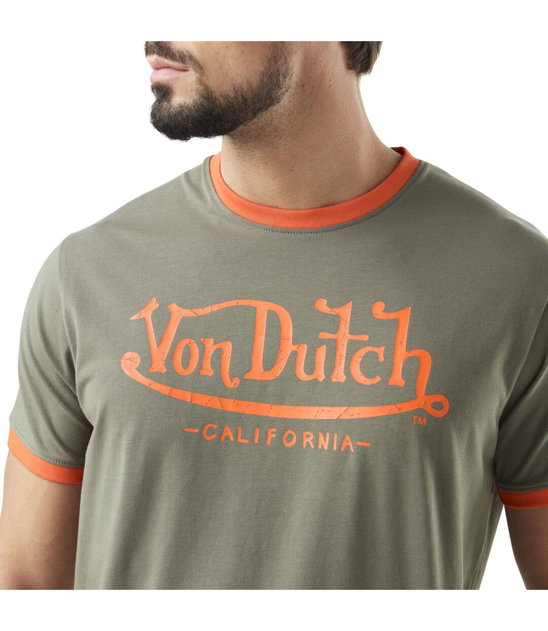 T-shit homme stretch en col V en contraste Blast Vondutch-2