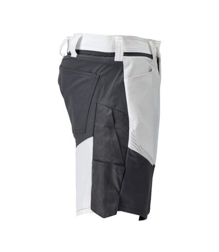 Mens Customised Work Shorts White Stone Grey Mascot