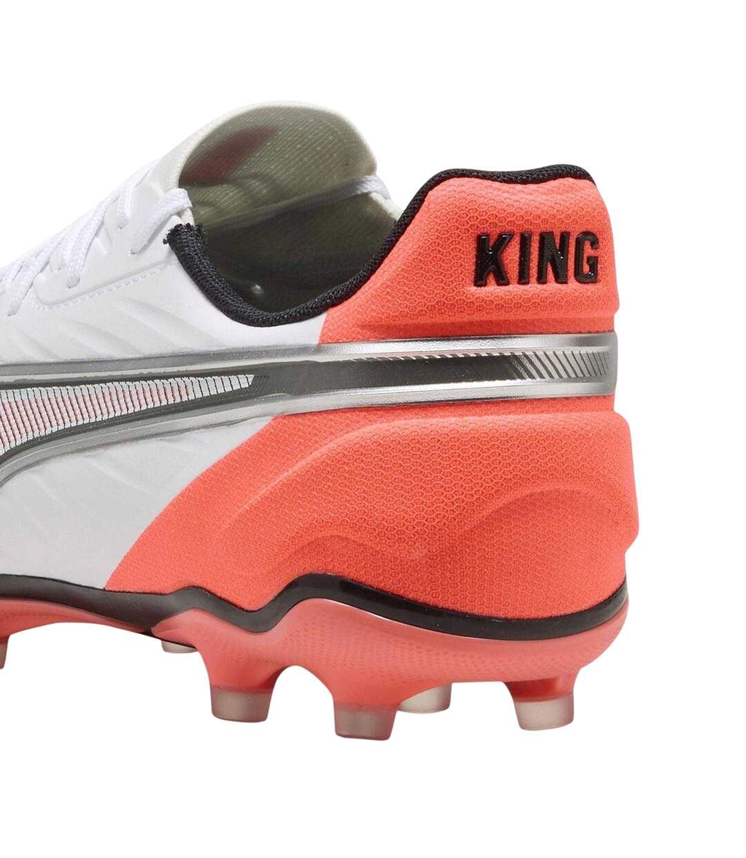 Mens King Match Firm Ground Football Boots White Red Puma-2