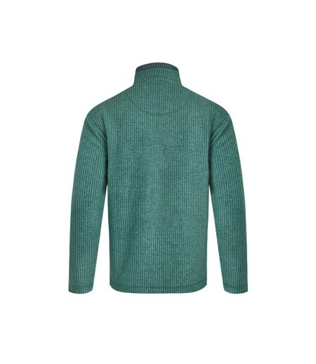 Mens newark grid eco friendly quarter zip fleece top leaf green Weird Fish