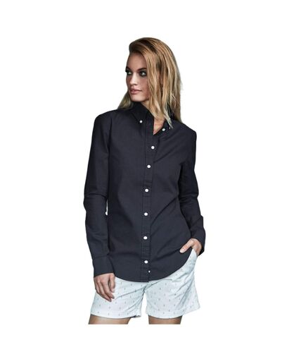 Tee Jays Womens/Ladies Perfect Long Sleeve Oxford Shirt (Black) - UTPC3488
