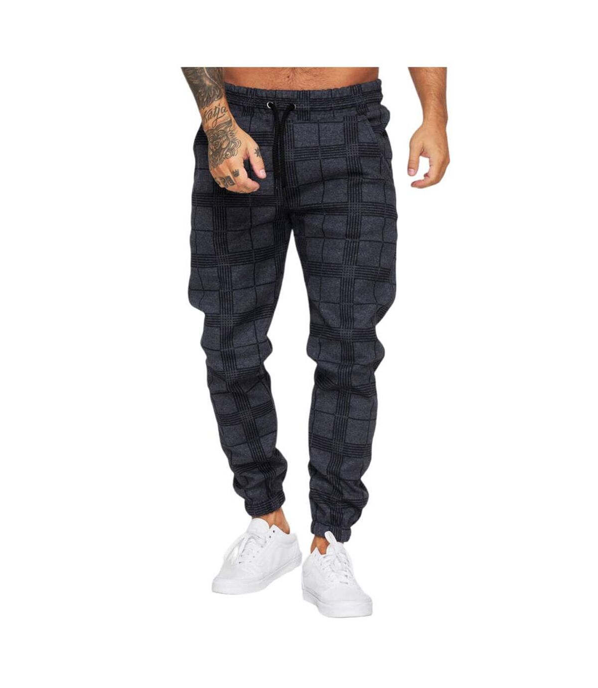 Jogging homme à carreaux Jogging R1228 bleu marine