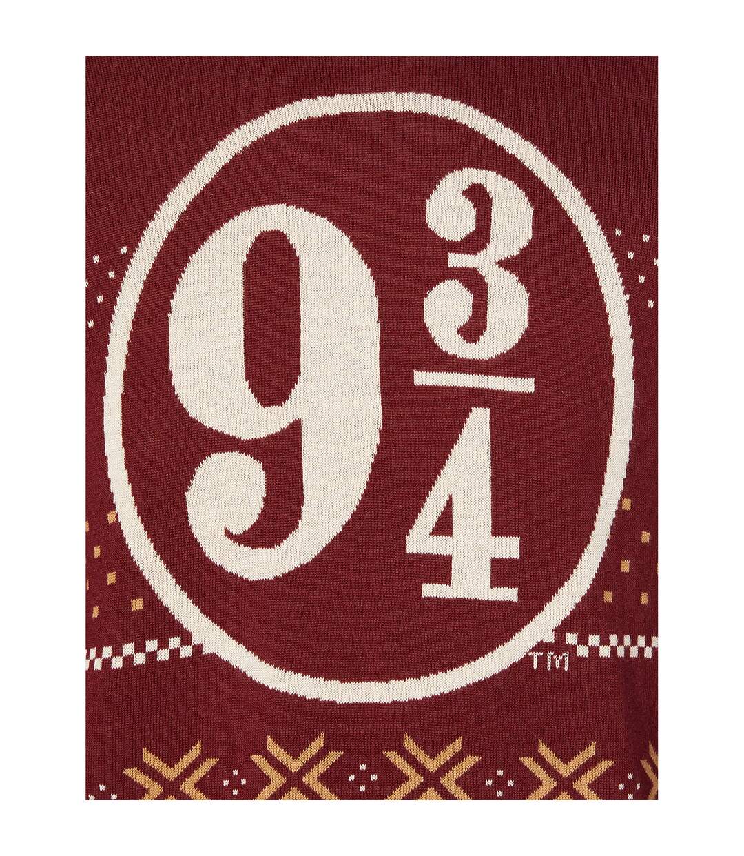 Sweat Noël 3/4 Homme Bordeaux Blanc Harry Potter-4