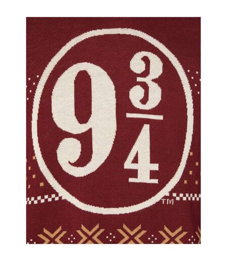 Sweat Noël 3/4 Homme Bordeaux Blanc Harry Potter