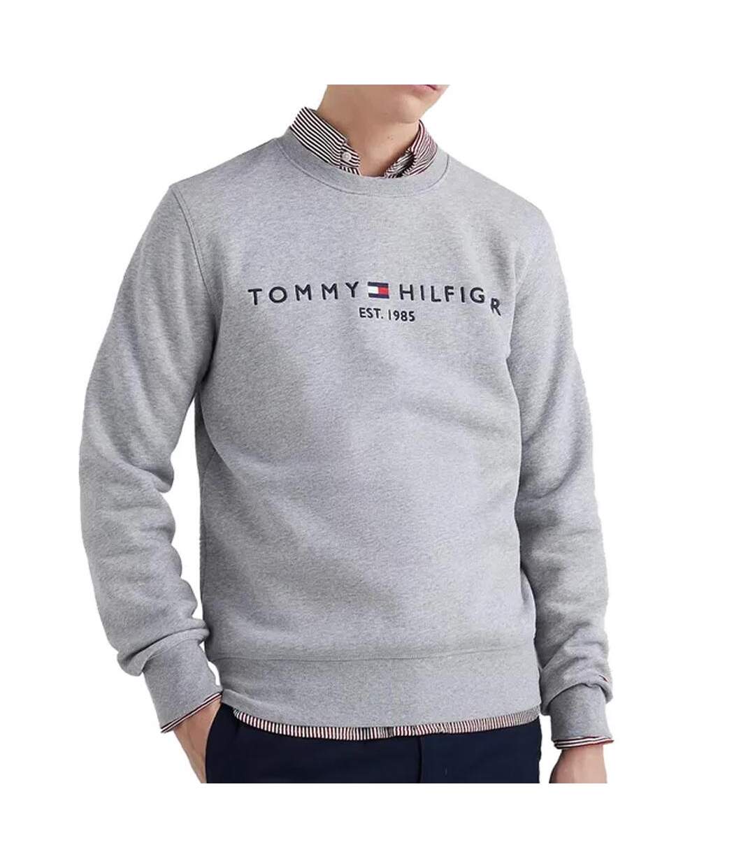 Sweat Gris Homme Tommy Hilfiger Blend Logo - L