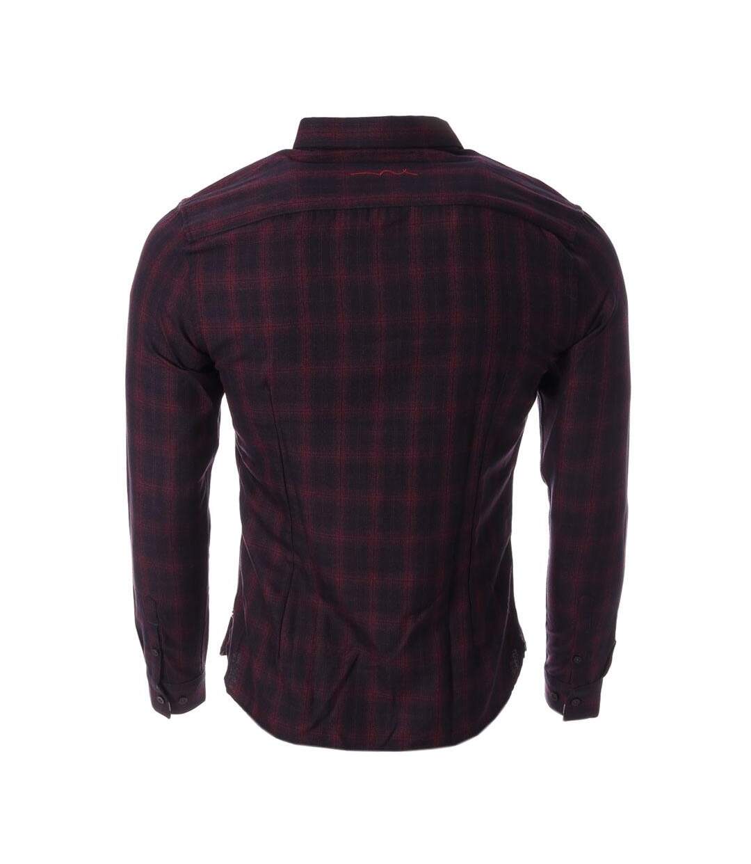 Chemises noir/rouge à motifs homme teddy smith carton ml - m-2
