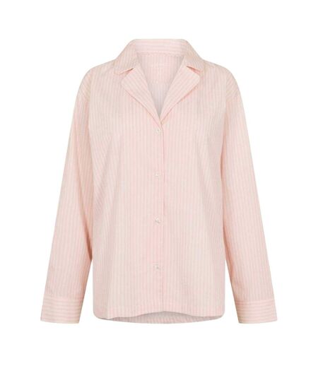 Womens/ladies Stripe Revere Collar Long-sleeved Long Pyjama Set White Pink Jack Wills