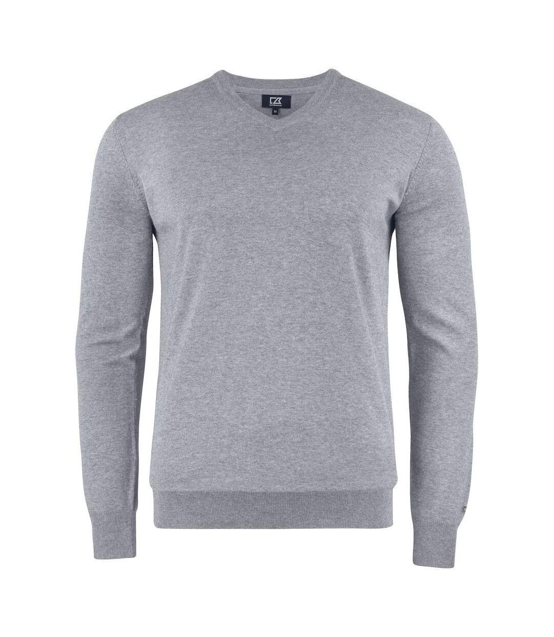 Mens Oakville V Neck Sweatshirt Anthracite Melange Cutter & Buck-3
