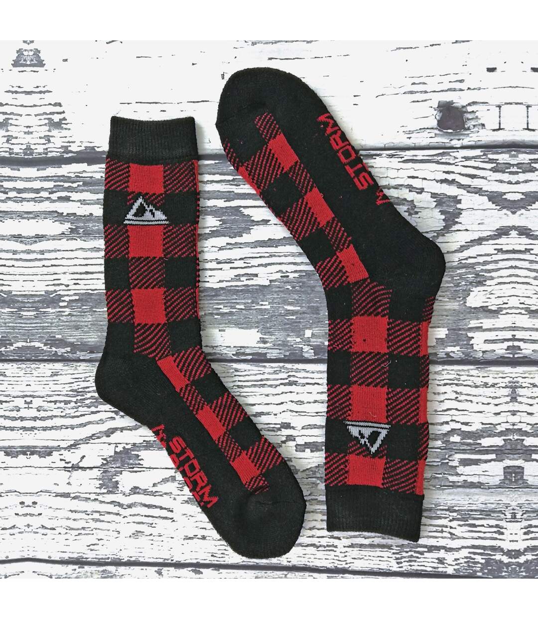 2 Pack Mens Thick Cushioned Patterned Winter Warm Thermal Boot Socks for Hiking-5