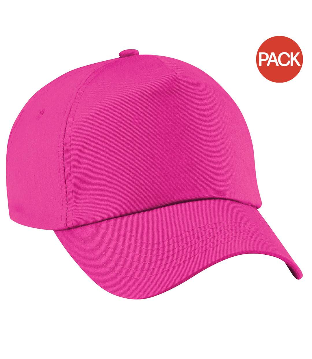 Lot de 2  casquettes de baseball adulte fuchsia Beechfield-1