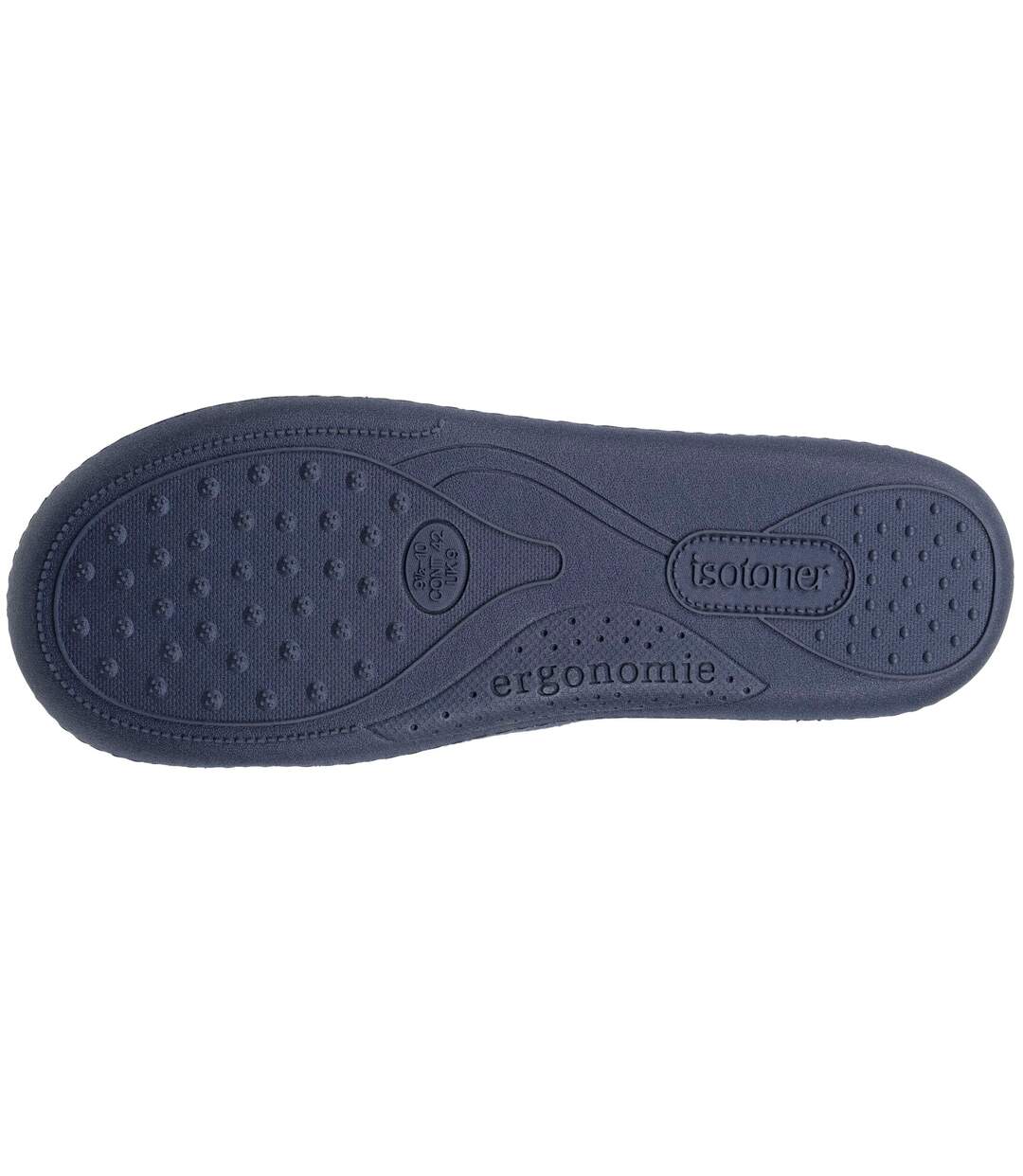 Isotoner Chaussons Charentaises homme velours, semelle ergonomique, mousse à mémoire forme, confort usage quotidien-4