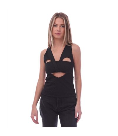 Womens/ladies mini monogram sleeveless top black Ambush