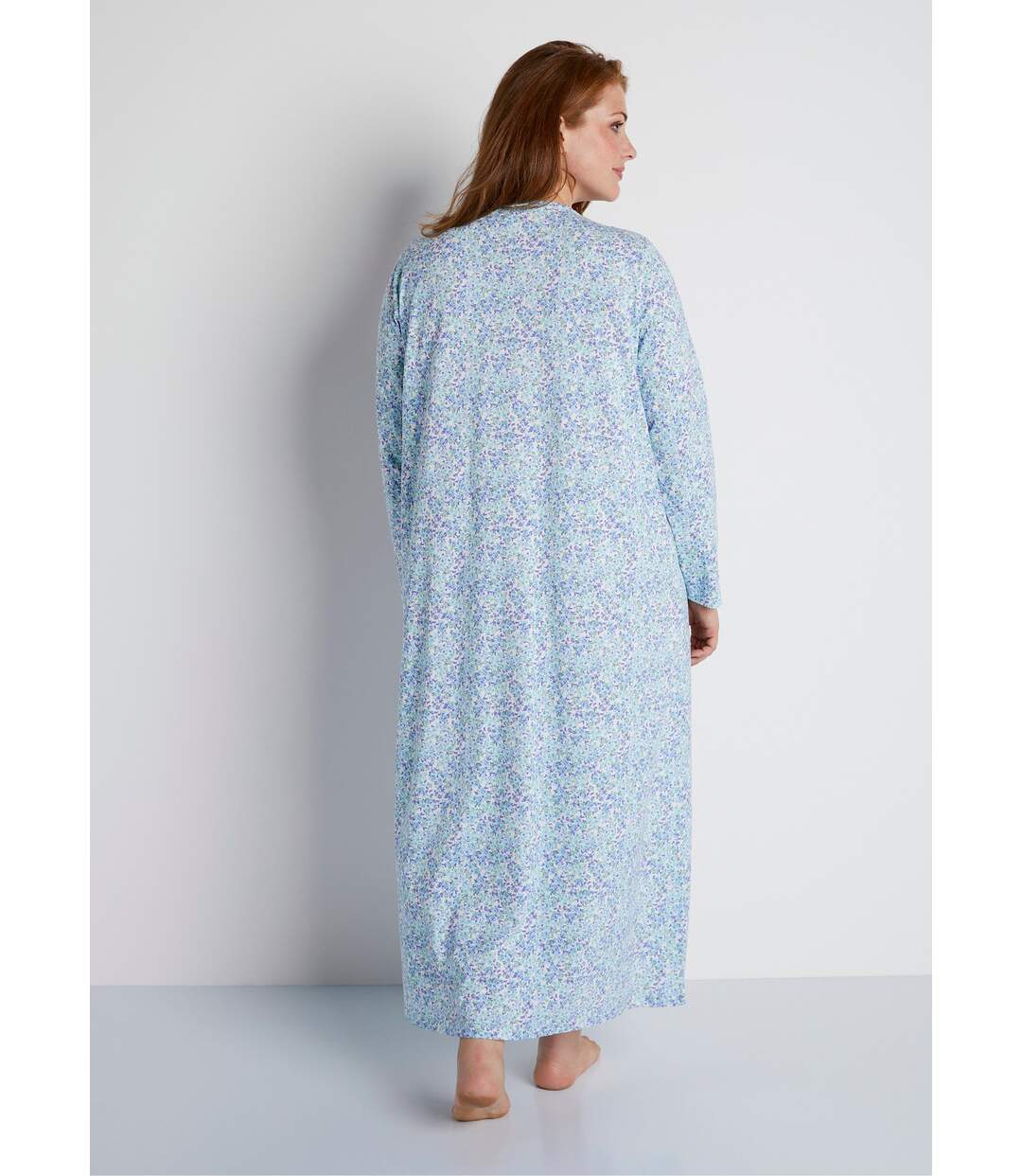 Chemise de nuit longue imprimée coton-2