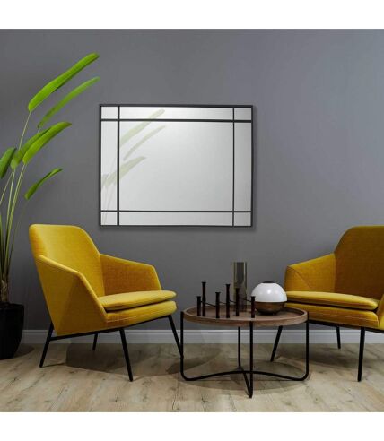 Miroir rectangulaire art déco 93x73cm - Noir