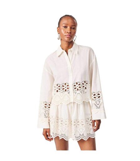 Womens/ladies Sophia Cotton Blouse Gardenia Edited