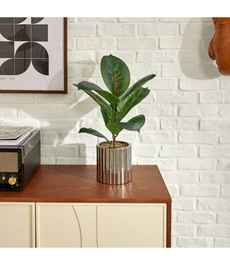 Ficus Artificiel en Pot Sky 54cm Vert & Argent