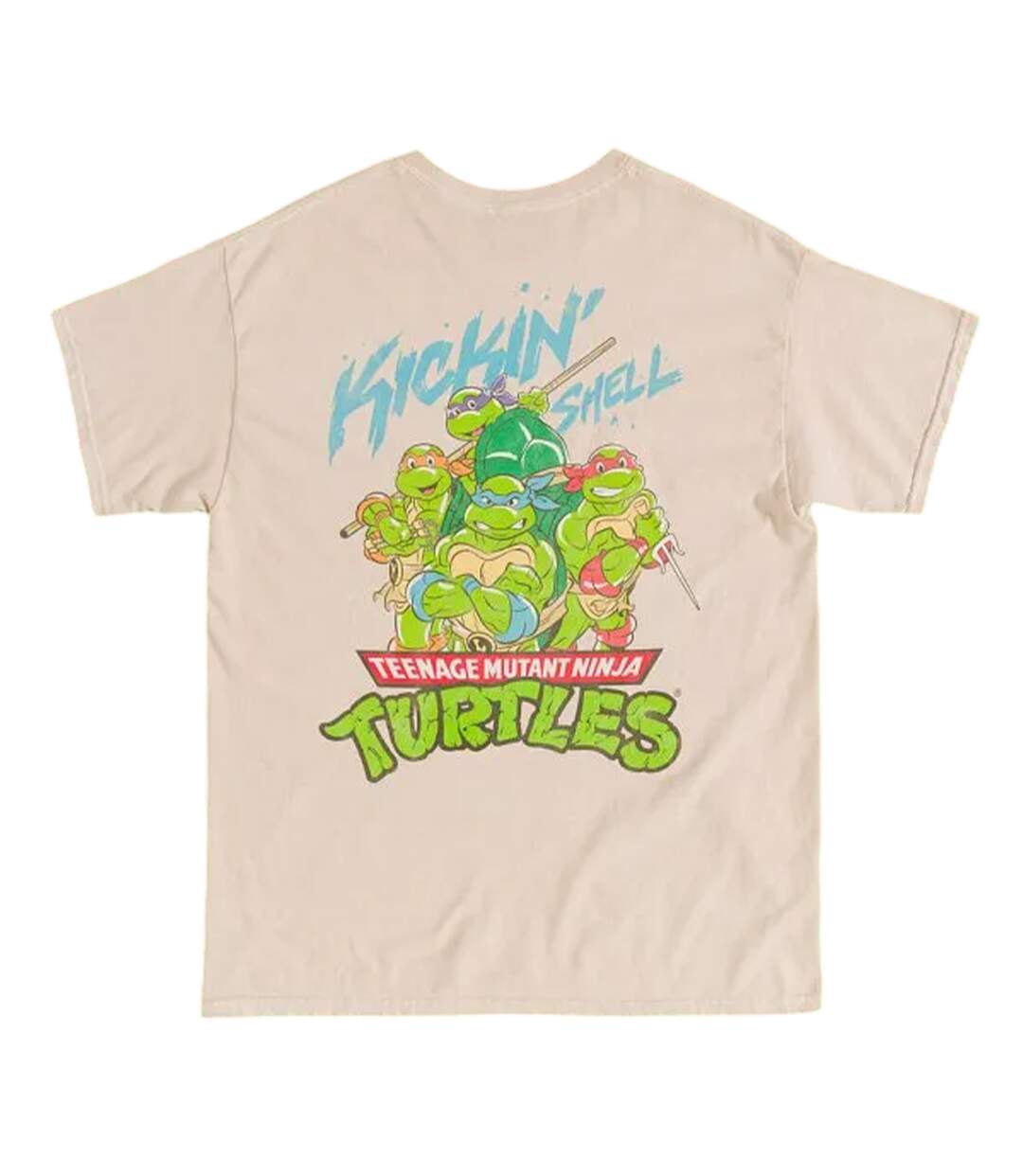Unisex Adult Vintage Wash T-shirt Natural Teenage Mutant Ninja Turtles-2