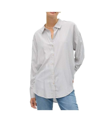 Chemise blanche/gris femme vero moda nora