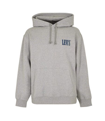 Mens Drop Shoulder Regular Drawstring Hoodie Grey Levis