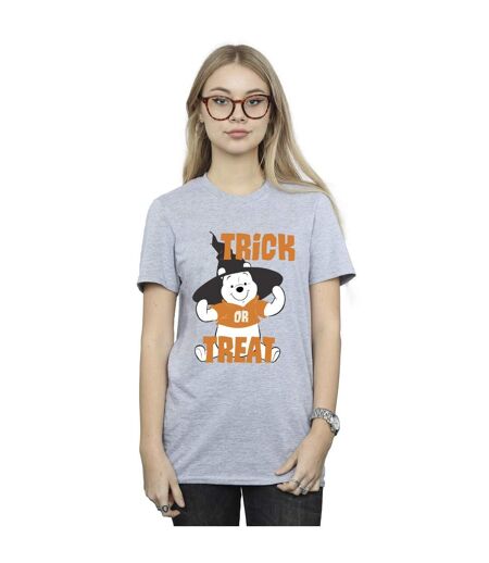 Disney Womens/Ladies Winnie The Pooh Trick Or Treat Cotton Boyfriend T-Shirt (Gris sportif) - UTBI47449