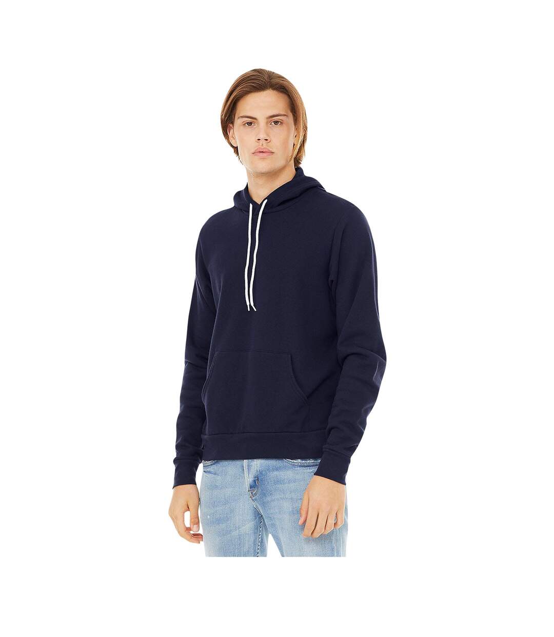 Sweatshirt Polaire À Capuche Unisexe Bleu Marine Bella + Canvas-3