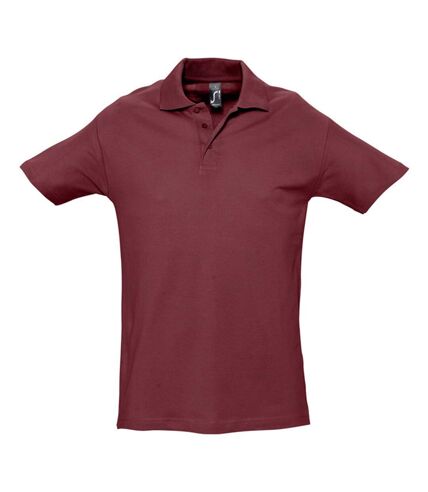 SOLS Mens Spring II Short Sleeve Heavyweight Polo Shirt (Burgundy)