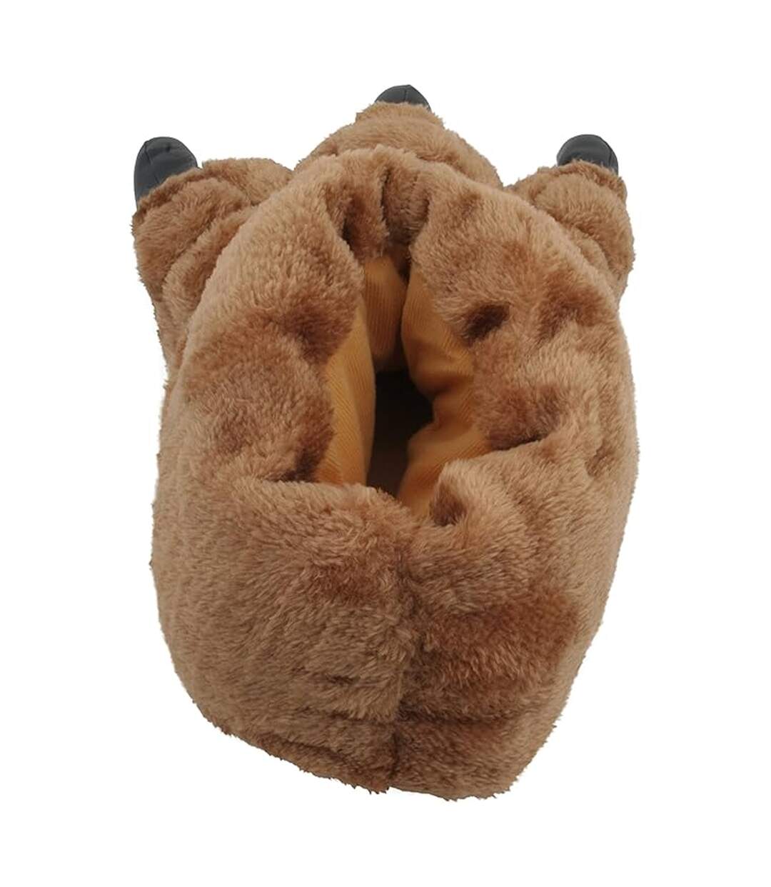 Mens Monster Claw Plush 3d Slippers Brown Slumberzzz-3
