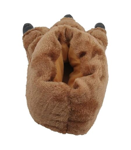 Mens Monster Claw Plush 3d Slippers Brown Slumberzzz