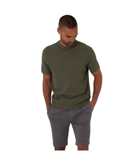 T-shirt Motif/style Texturé Homme Kaki Threadbare