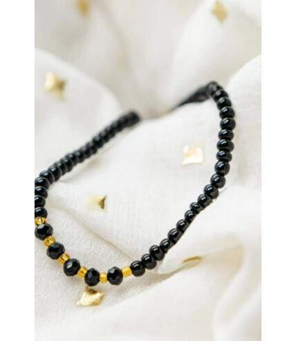 Black Beads Elegant Indian Mangalsutra Nazaria Tiny Beaded Bracelet