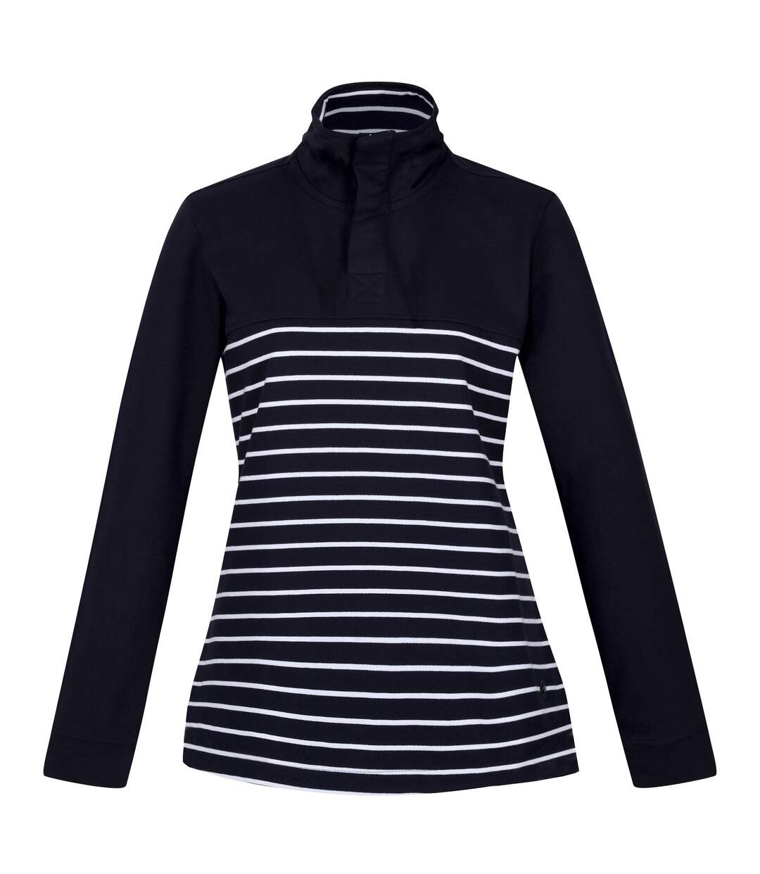 Womens/ladies bayla striped button neck sweatshirt navy/white Regatta-1