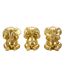 Lot de 3 Statuettes en Résine Éléphants 20cm Or-1