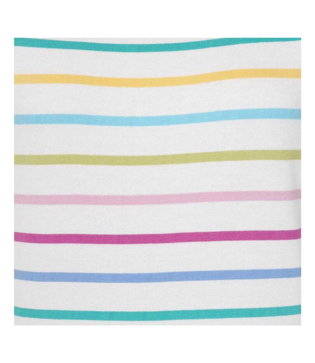 Womens/ladies Breton Colour Block Stripe Short-sleeved T-shirt Multicoloured Lazy Jacks-3