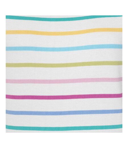 Womens/ladies Breton Colour Block Stripe Short-sleeved T-shirt Multicoloured Lazy Jacks