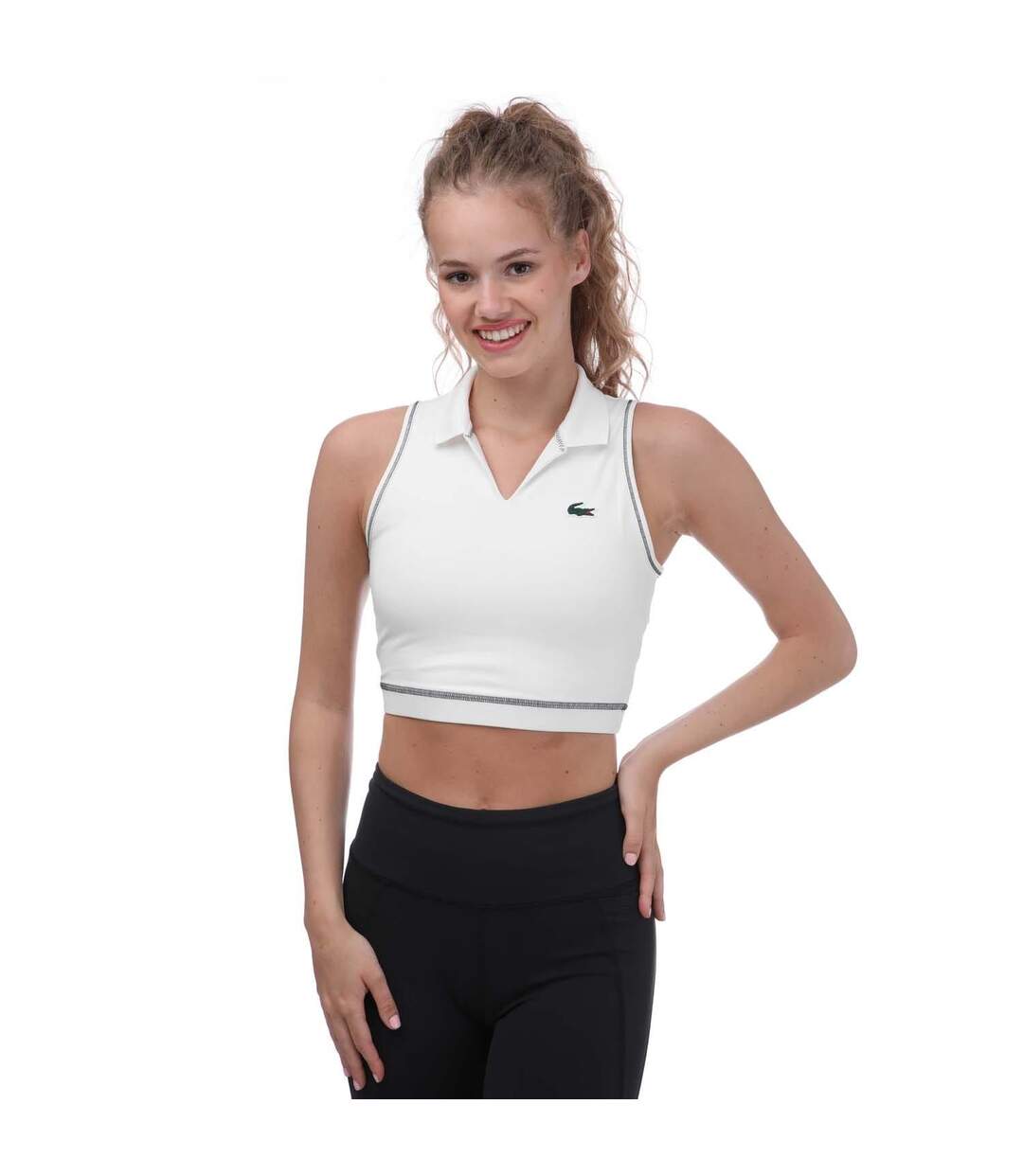 Brassière de sport femme blanc Lacoste-1