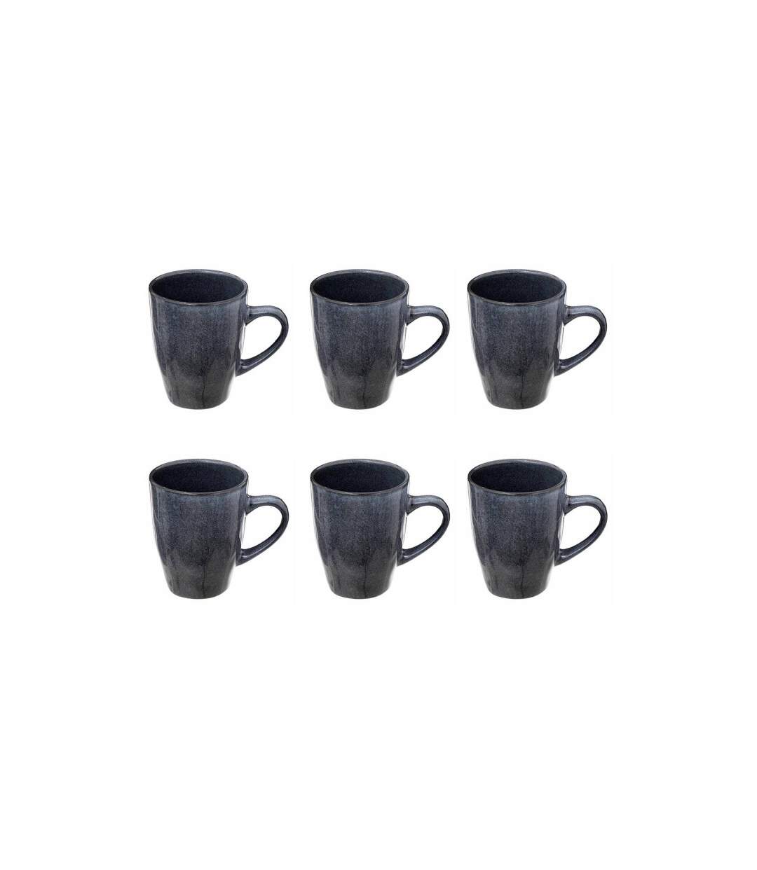 Lot de 6 Mugs en Céramique Callie 37cl Bleu-1