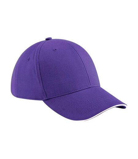 Casquette Motif/style 6 Panneaux Athleisure Violet Blanc Beechfield